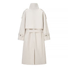 Langry fashion cream trench coat with black accents and belt