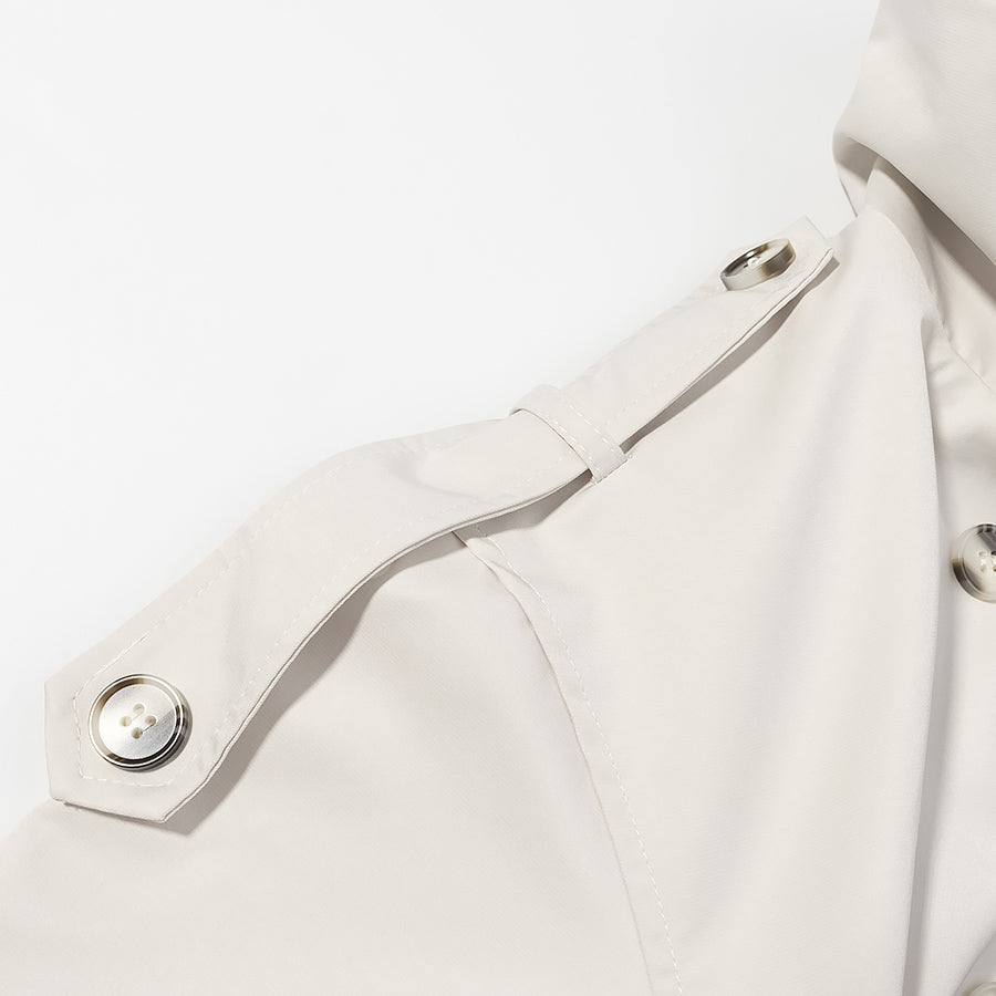 Langry fashion white shirt with silver buttons in windbreaker jacket