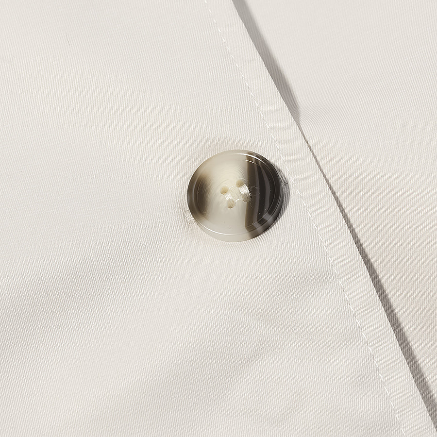 White button on Langry fashion jacket shirt, stylish winter windbreaker apparel