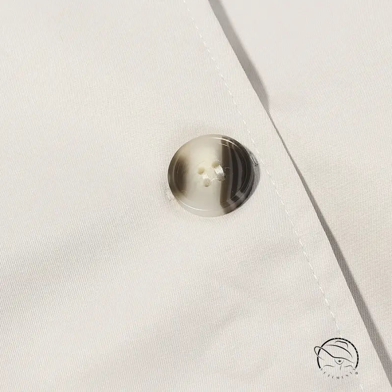 White button on Langry windbreaker winter fashion shirt