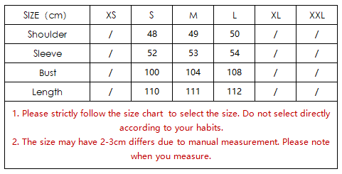 جدول مقاسات جاكيت Langry Fashion Windbreaker الشتوي مع لمسات حمراء