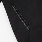 Fashionable Langry black leather pen case with textured zipper