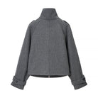 Langry fashion charcoal gray wool jacket with high collar