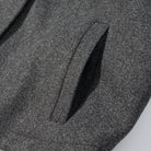 Langry fashion charcoal gray wool blend gloves with ribbed texture