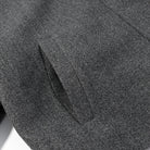 Charcoal gray woolen Langry fashion jacket with subtle sheen and pocket detail