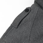 Langry fashion charcoal gray wool coat with black buttons