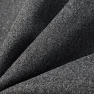 Charcoal gray wool fabric in Langry fashion jacket, subtle texture and sheen