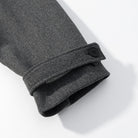 Charcoal gray wool blend cuff with button detail on Langry fashion jacket