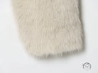 Cream faux fur scarf with soft plush texture in Fur Effect Short Coat