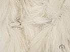White faux fur effect short coat with silver accents and diamond embellishment