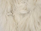 Cream faux fur throw blanket with textured pile and soft sheen for Langry fashion