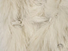 Cream faux fur throw blanket in Fur Effect Short Coat