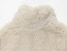 Langry faux fur effect short coat with high collar and textured surface