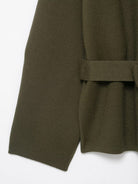 Olive green textured Langry fashion sweater with ribbed cuffs and regular sleeve