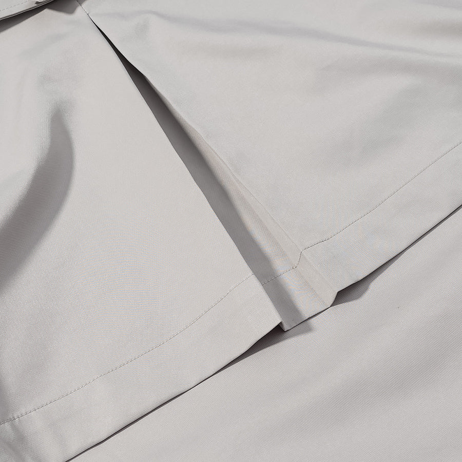 Langry fashion white satin pillowcase with hemmed edge and corner tuck for loose unique design long sleeve coat