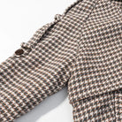 Winter retro plaid woolen houndstooth coat with toggle fastening