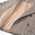 Winter retro plaid woolen houndstooth jacket with beige lining