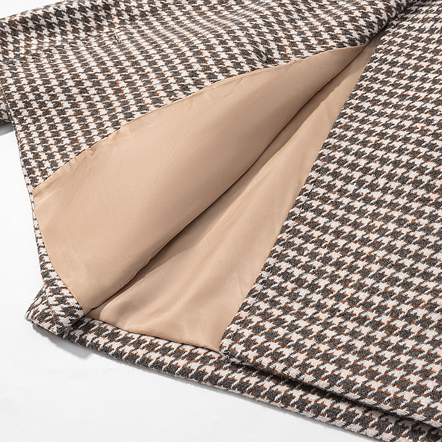 Langry houndstooth woolen throw blanket in retro fashion ملابس