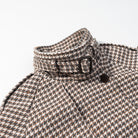 Langry fashion houndstooth wool trench coat with buttons and collar