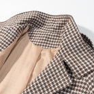 Langry houndstooth blazer in retro plaid wool trench coat fashion