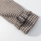 Langry fashion brown white houndstooth wool mittens black buttons ملابس
