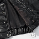 Stylish faux leather jacket with silver zipper details