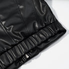 Stylish Langry faux leather jacket with quilted detailing and snap closure