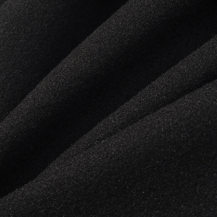 Langry fashion woolen coat with black textured plush cushion