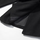 Langry fashion black ruffled skirt with elastic waistband for woolen coat