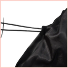 Black shiny faux leather coat with drawstring waist by Langry