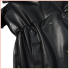 Langry faux leather coat with black jacket design, button closure, patch pocket