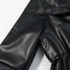 Langry faux leather jacket with snap closure and drawstring waist