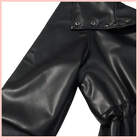 Langry faux leather coat with black jacket snap closure and buttons