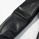 Langry faux leather belt with textured surface and silver buckle for fashion coat