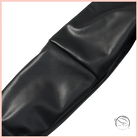 Langry faux leather coat with black textured belt and silver buckle