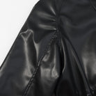 Langry faux leather casual drawstring waist coat with quilted detailing