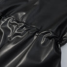 Black faux leather Langry jacket with ruched detailing