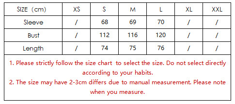 جدول مقاسات معطف Langry المصنوع من الجلد الصناعي مع لمسات حمراء
