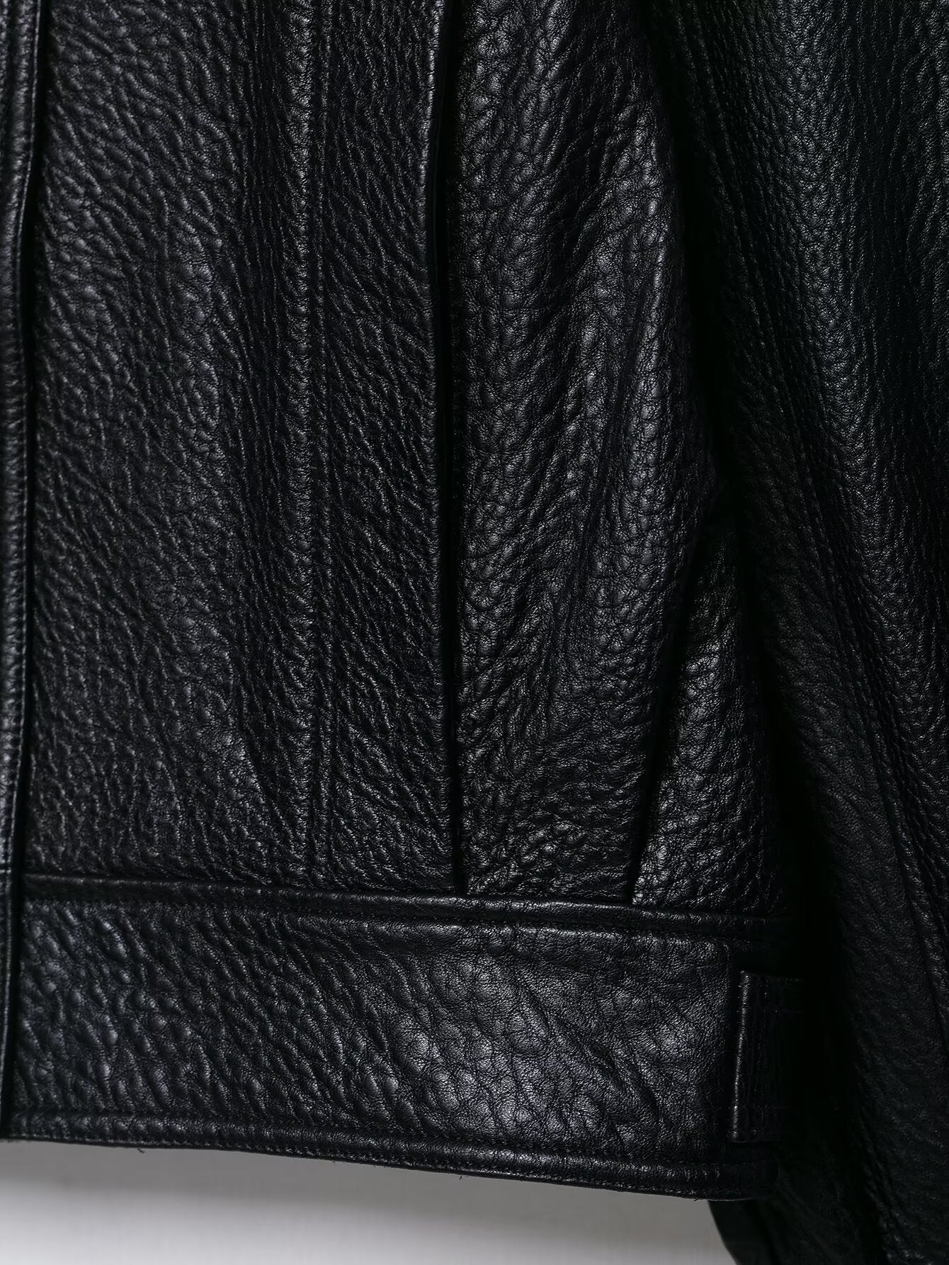 Langry faux leather bomber jacket with black textured gloves