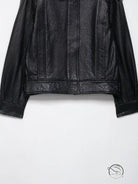 Elegant langry faux leather bomber jacket with zipper and drop shoulders