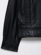 Elegant Langry faux leather drop shoulder bomber jacket with texture and rolled cuffs