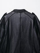 Langry faux leather drop shoulder bomber jacket with high collar