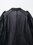 Elegant langry faux leather bomber jacket with structured shoulders