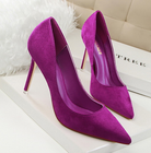 Purple langry fashion pointed-toe stiletto high heel pumps for office wear