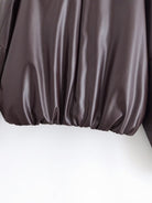 Langry fashion brown satin ruffled bed skirt with pleated design