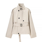 Langry fashion beige trench coat with double-breasted design and belt