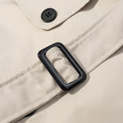 Langry fashion black rectangular buckle belt on cozy trench coat