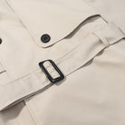 Cozy Belt Trench Coat in beige with black buttons and belt loops, Langry fashion ملابس