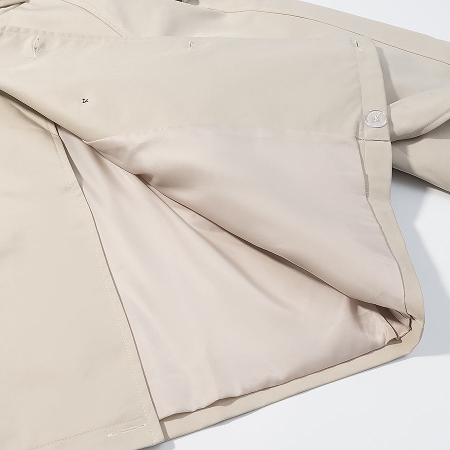 Langry fashion beige button-down shirt with pocket and classic collar