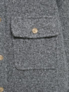 Elegant gray wool blazer with gold buttons, Langry fashion coat